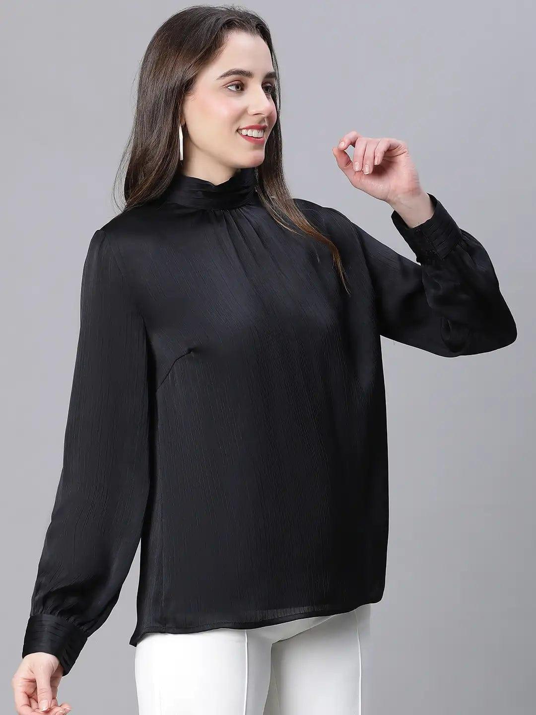 Ideal Black Long Sleeve Women’s Top for Comfort