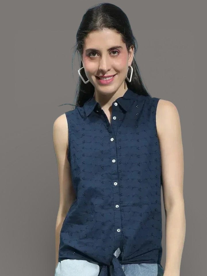 Green Tropical Print Nightwear Shirt