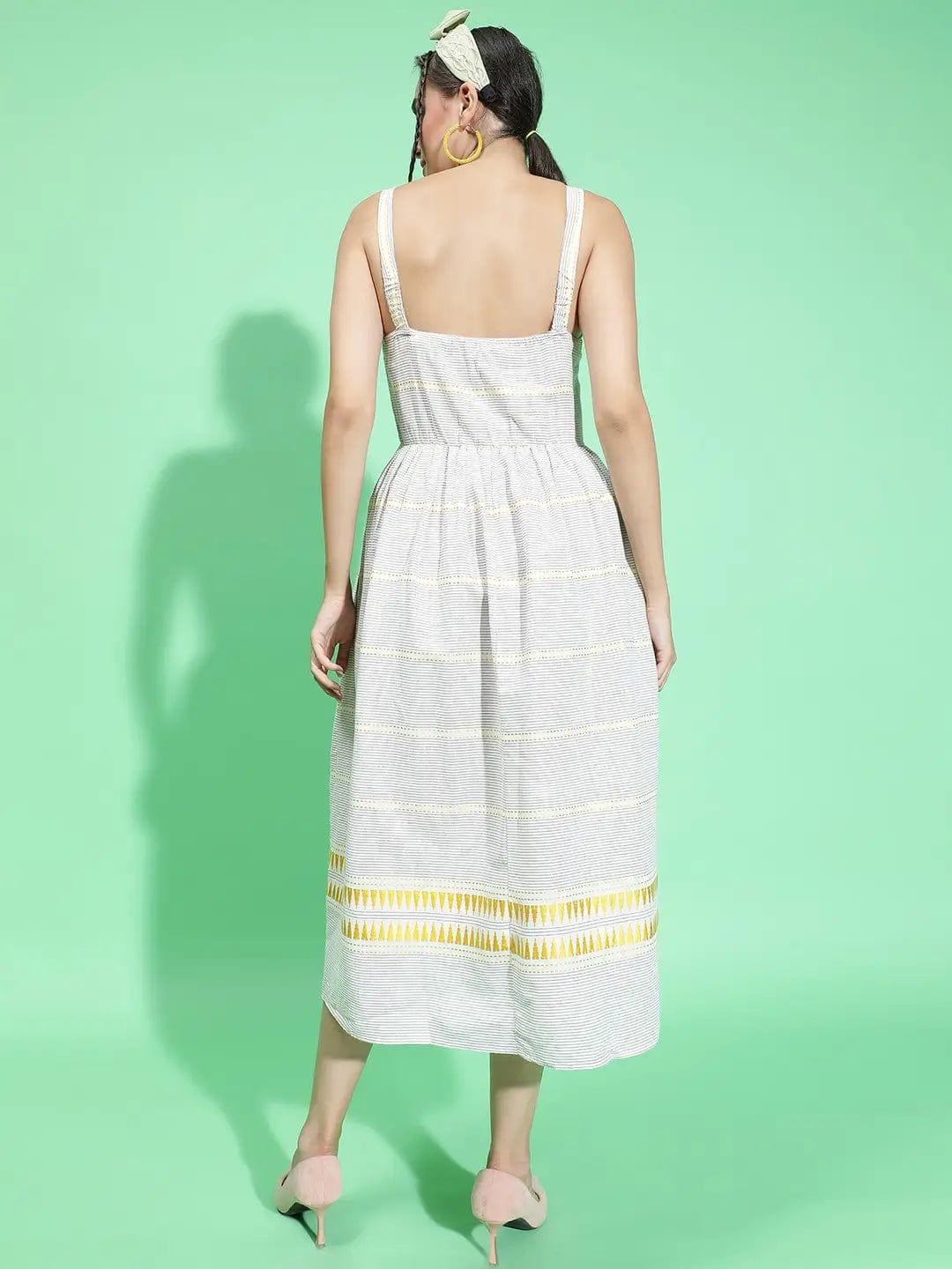 Inspiring Grey Printed Elasticated Sleeveless Long Women Dress