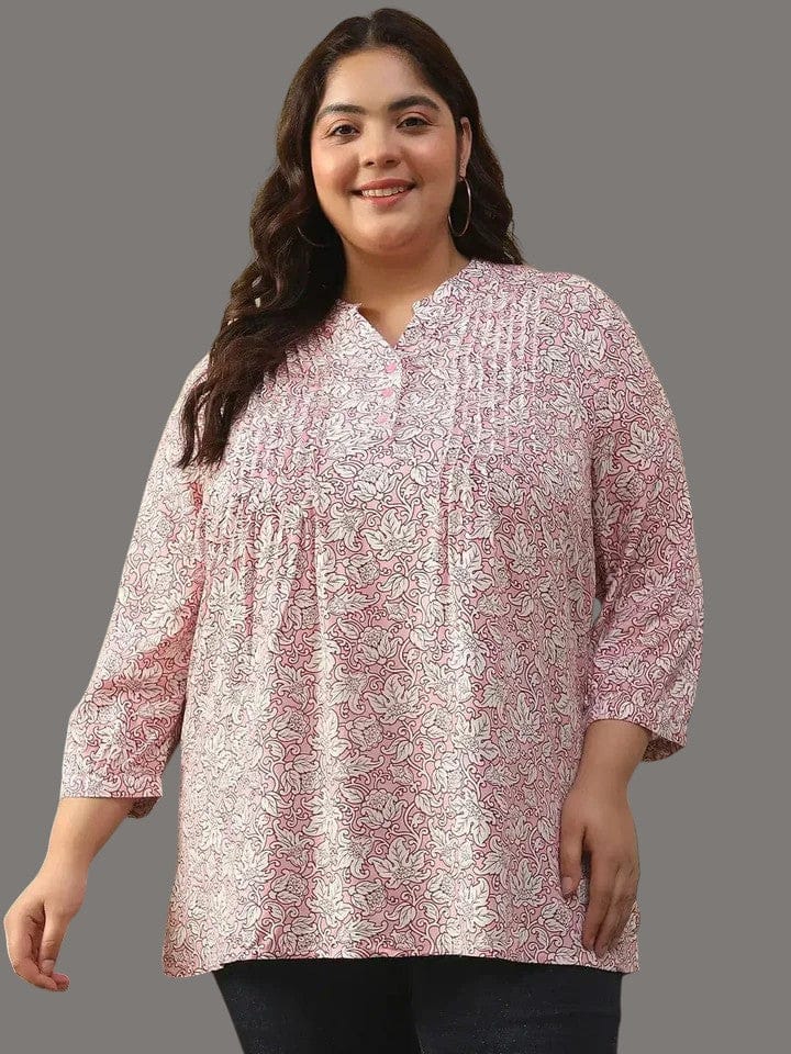 Plus Size Pink Floral Top