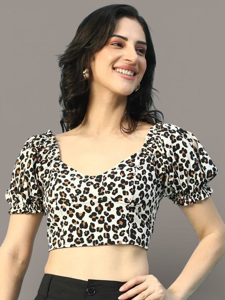 Black Floral Crop Top