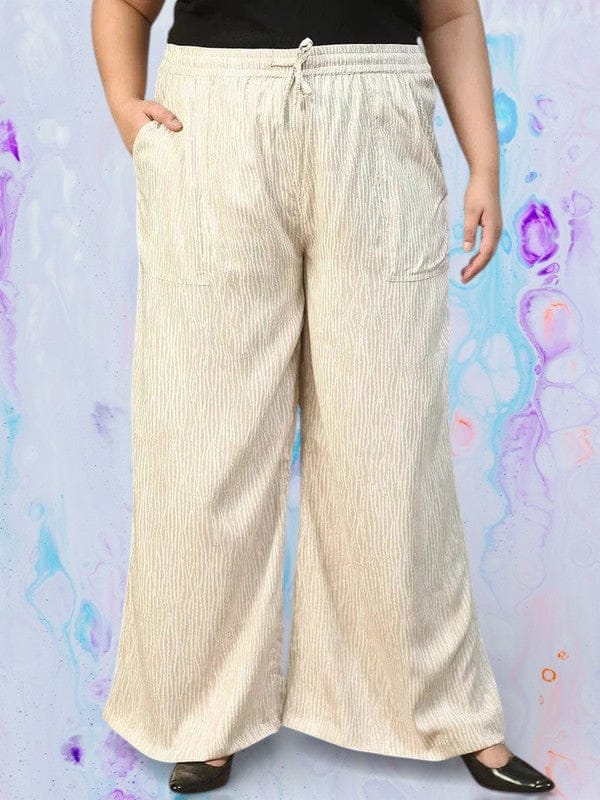 Plus Size Beige Dot Print Pant