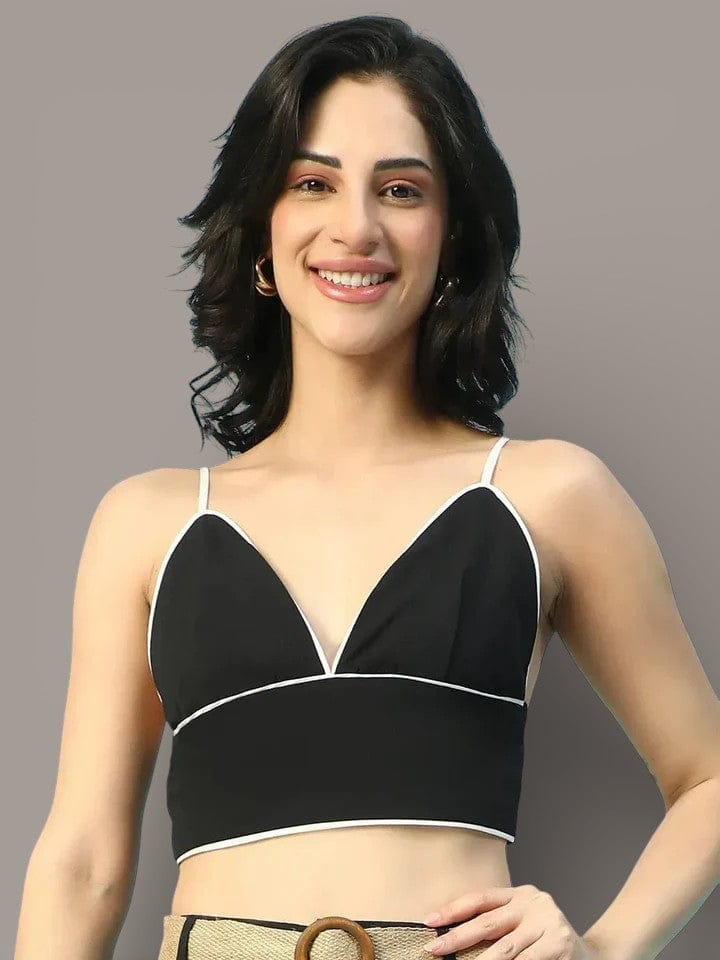 Black Cotton Crop Top