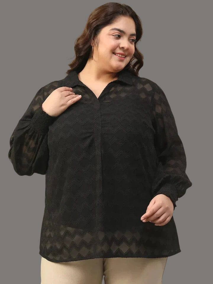 Plus Size Black Top