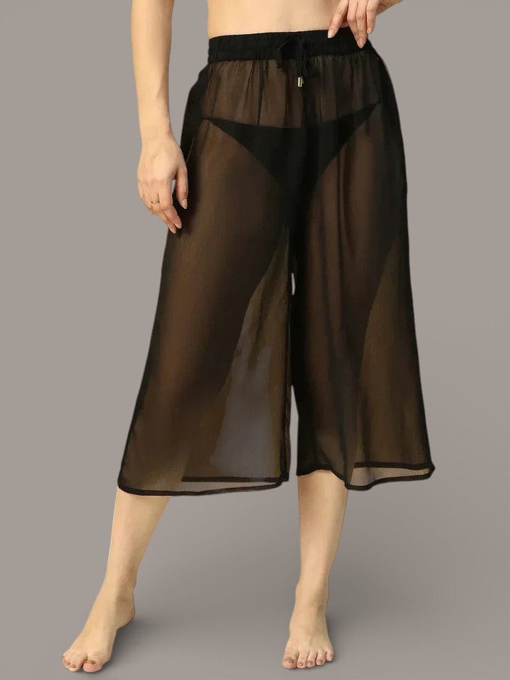 Black Beachwear Culottes