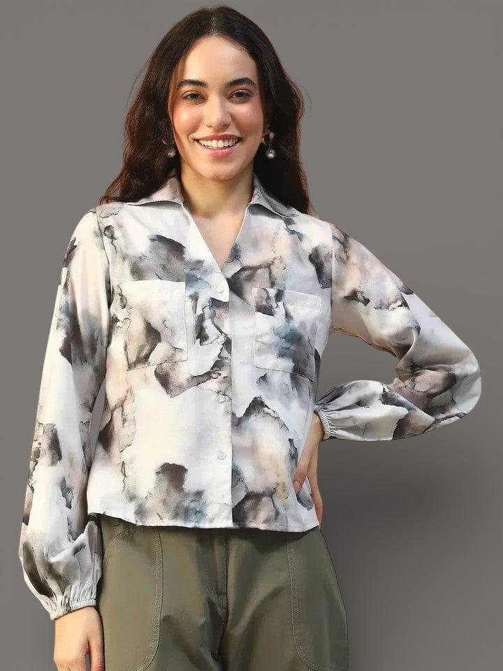 Multicolor Marble Print Shirt