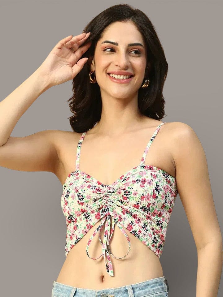 Multicolor Floral Print Crop Top