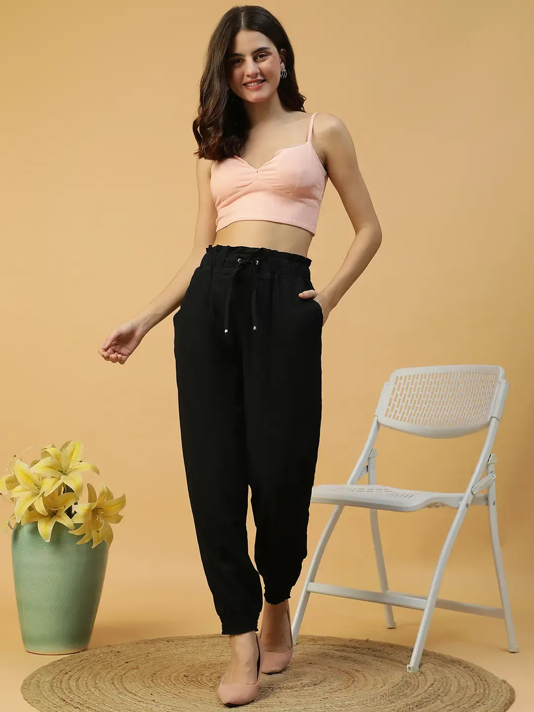 Women Black Straight Pant