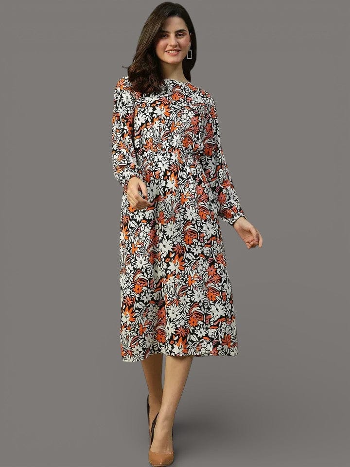 Multicolor Floral Print Dress