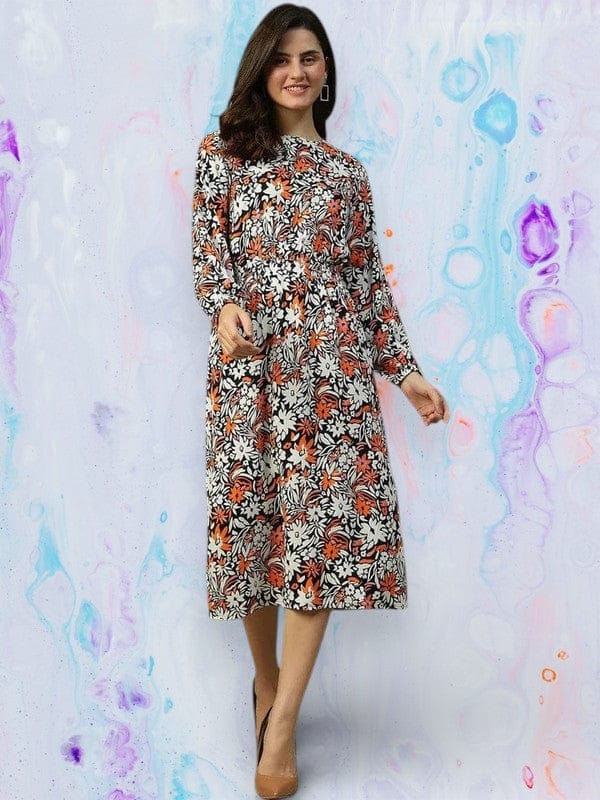 Multicolor Floral Print Dress