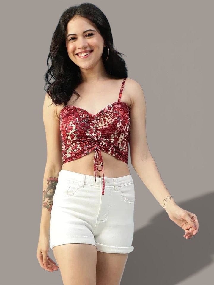 Wine Abstract Print  Crop Top