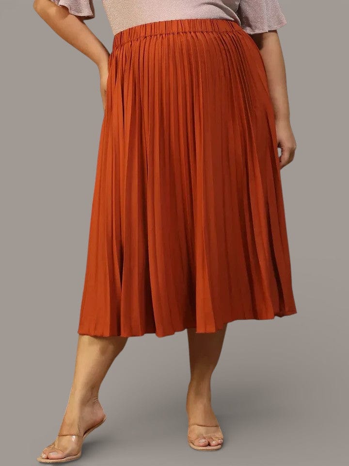 Plus Size Rust Skirt