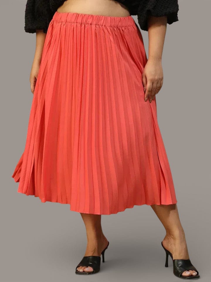 Plus Size Coral Skirt