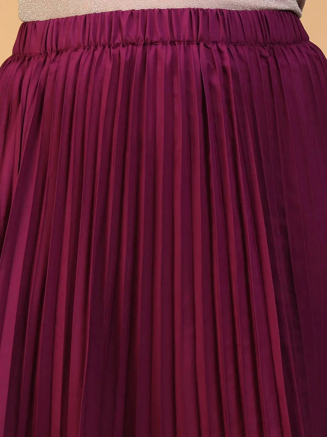 tailored jk pleated skirt op rose muse Muse Putple Elasticated