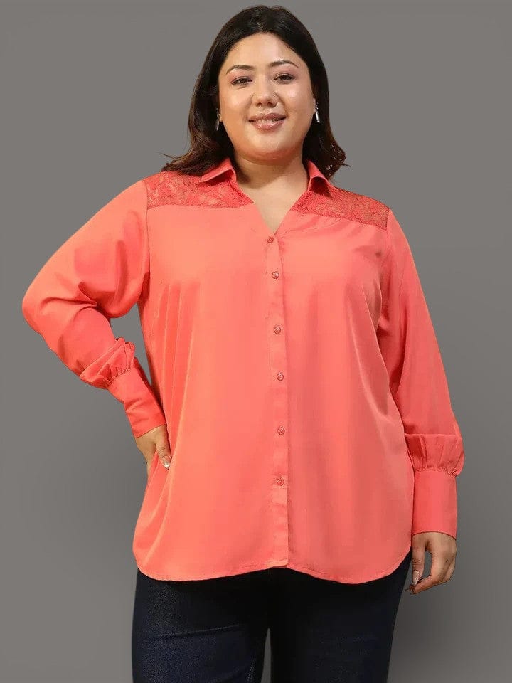 Plus Size Coral Shirt