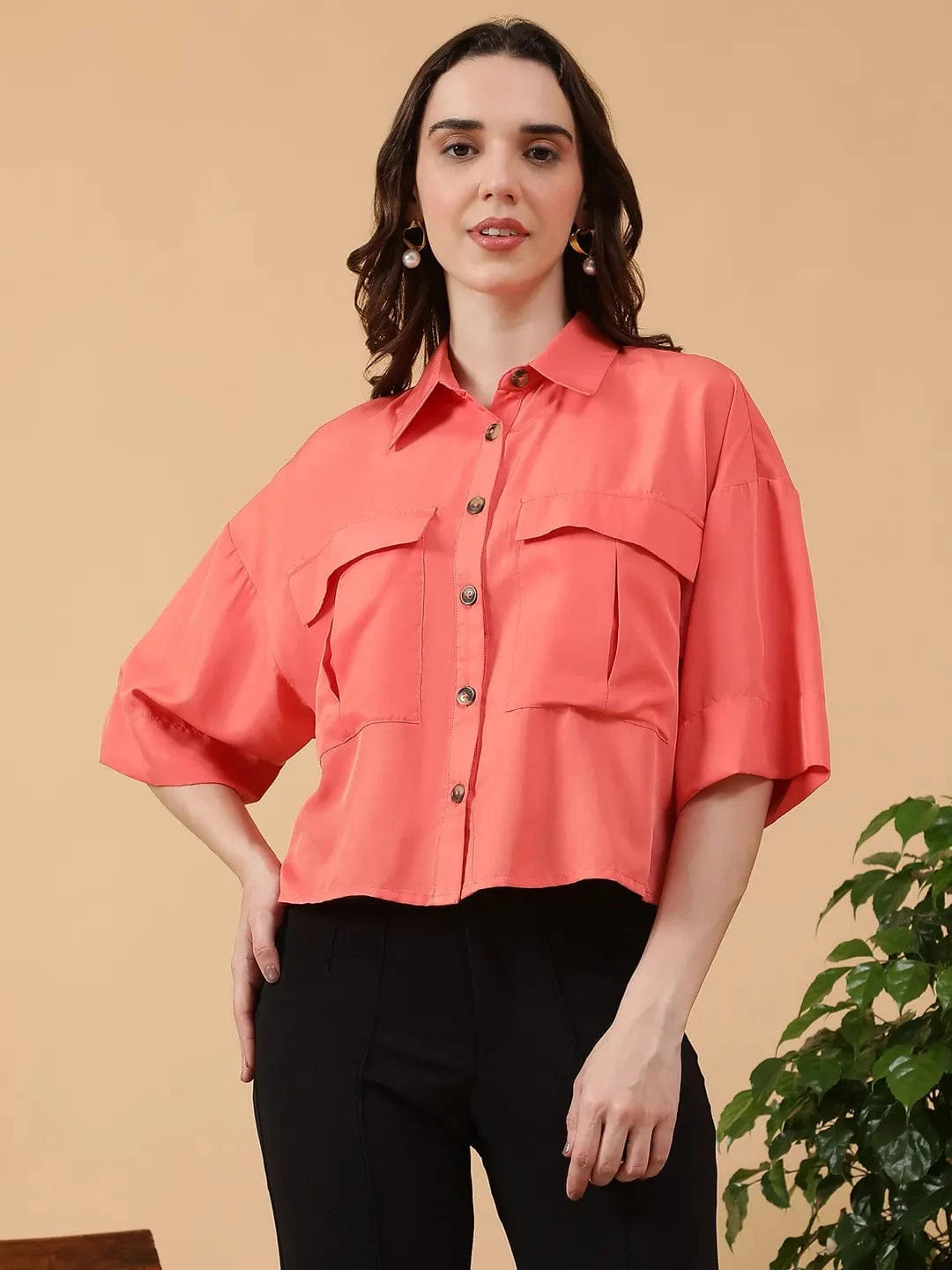 Women Coral Shirt