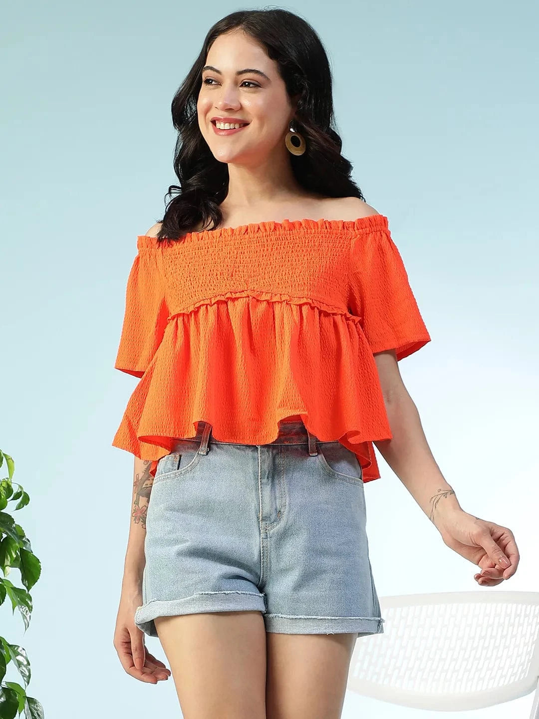 Women Orange Top