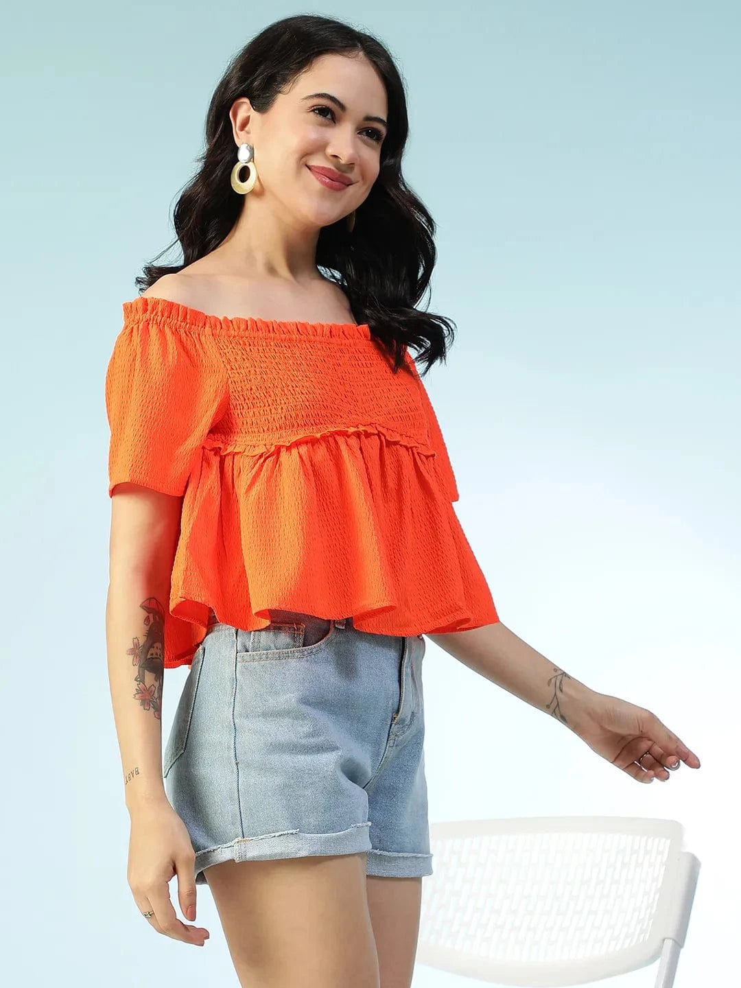Women Orange Top