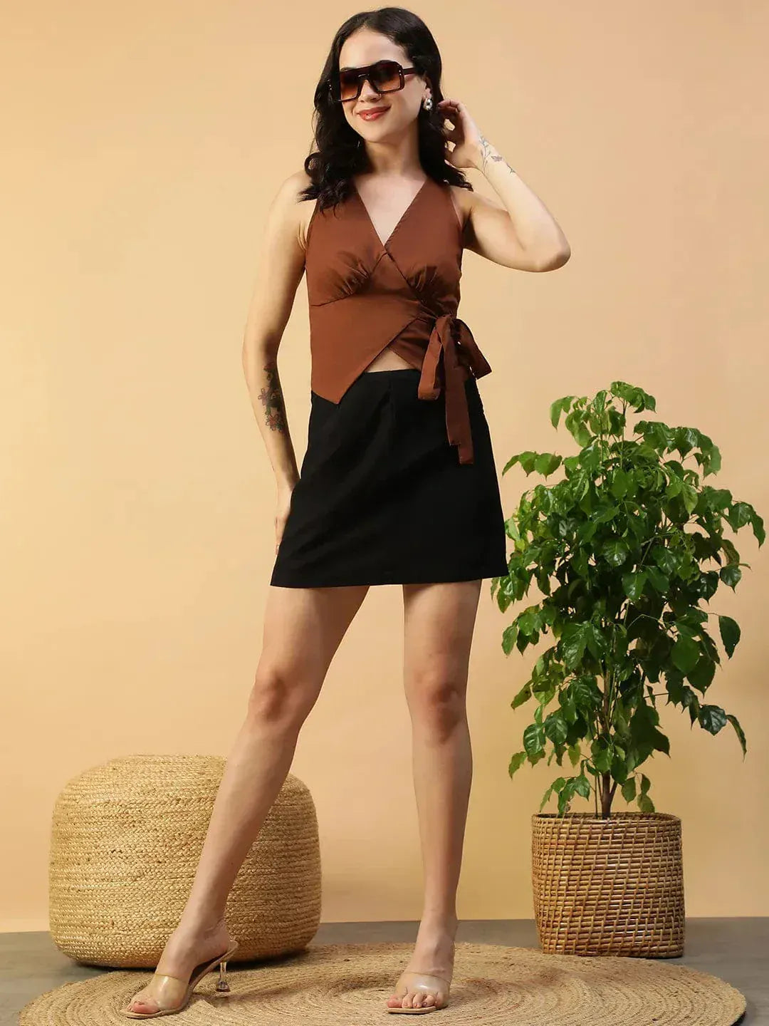 Women Brown Top
