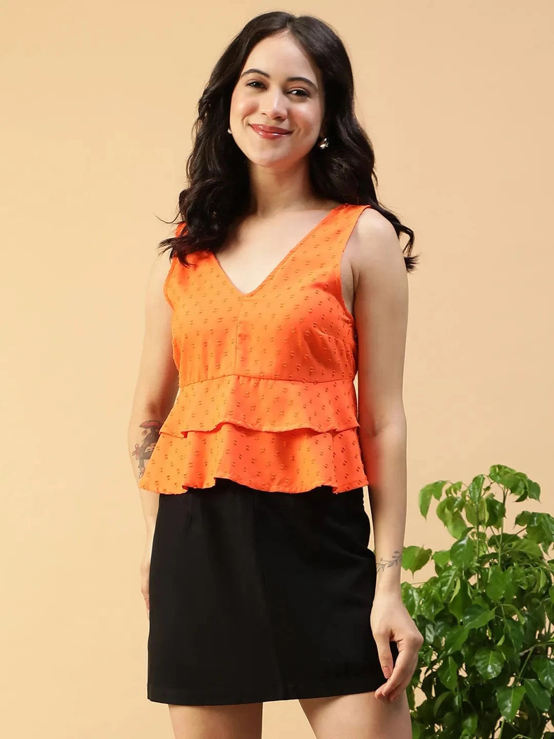 Women Orange Top
