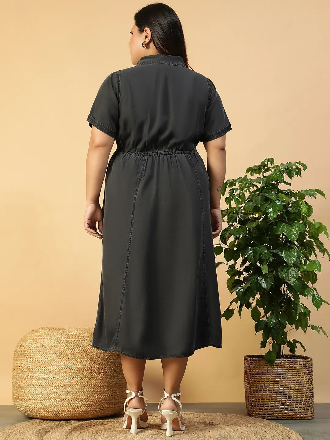 Plus Size Black Cotton Dress