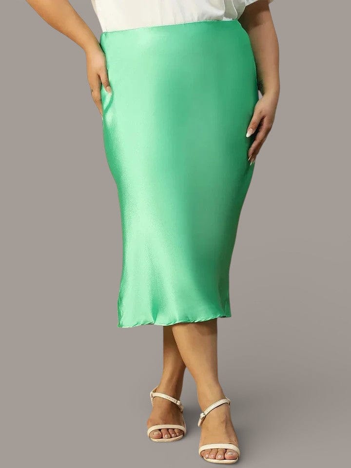 Plus Size Green Skirt