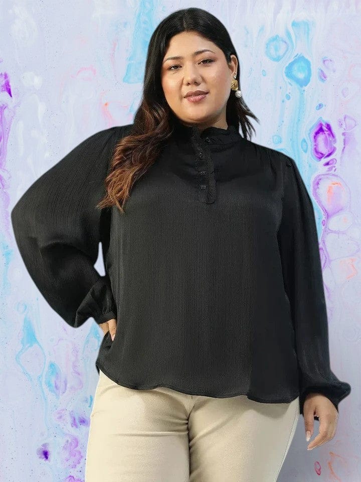 Plus Size Black Top
