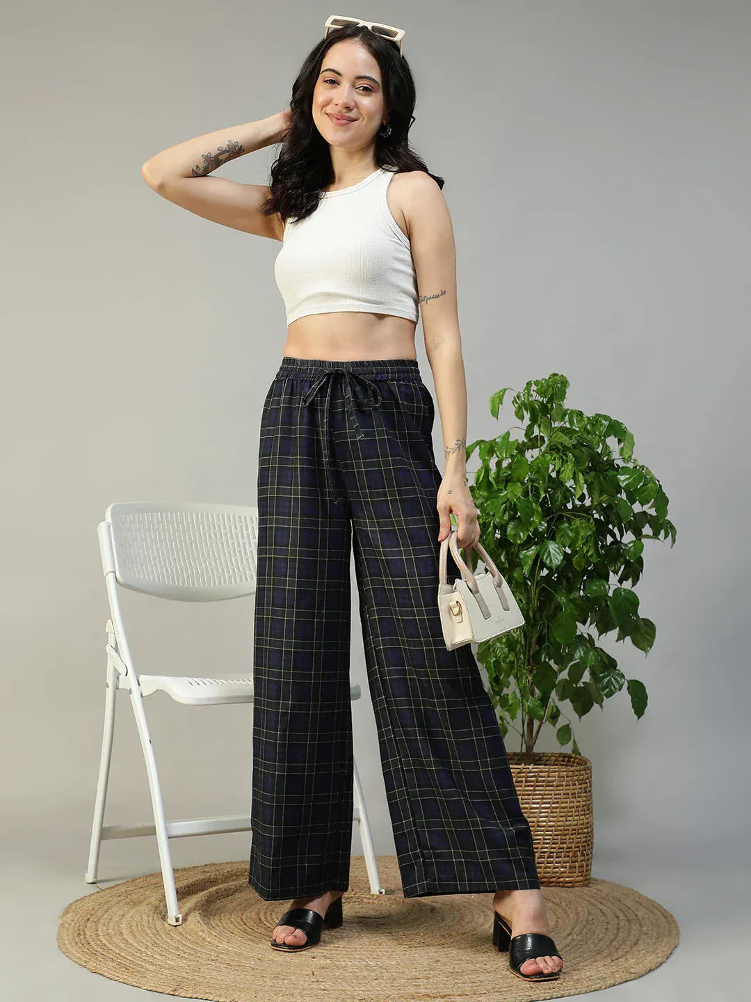 Black Check Pant