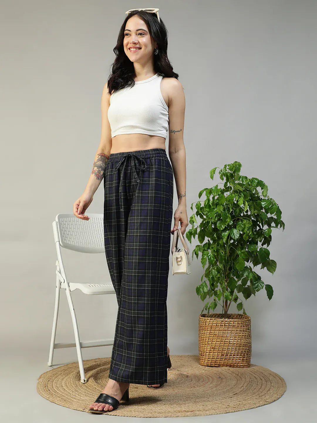 Black Check Pant