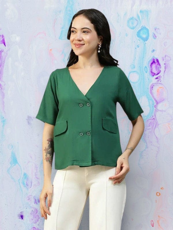 Women Green Top