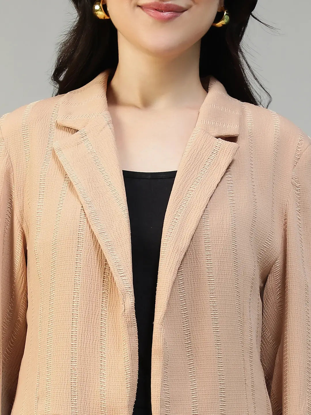 Beige Stripe Women’s Co-ord Set | Blazer & Pants