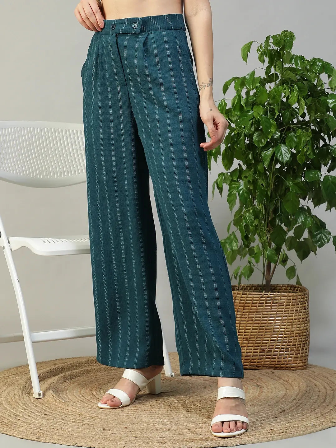 Teal Straight Pant