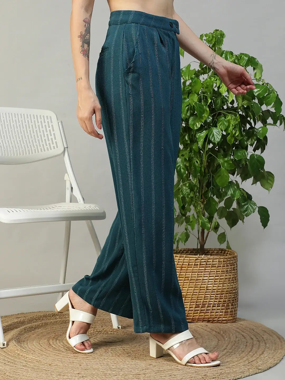 Teal Straight Pant