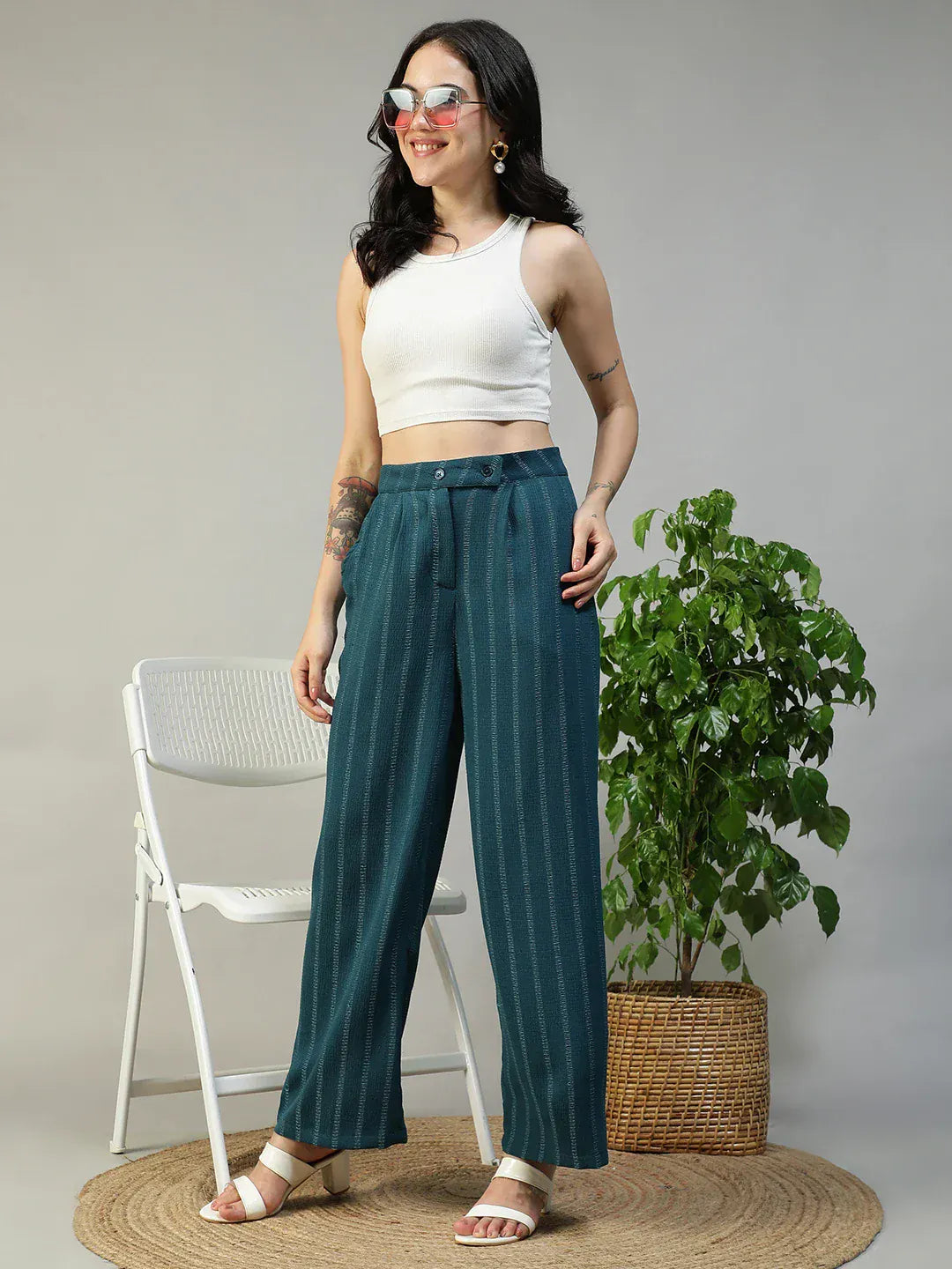 Teal Straight Pant