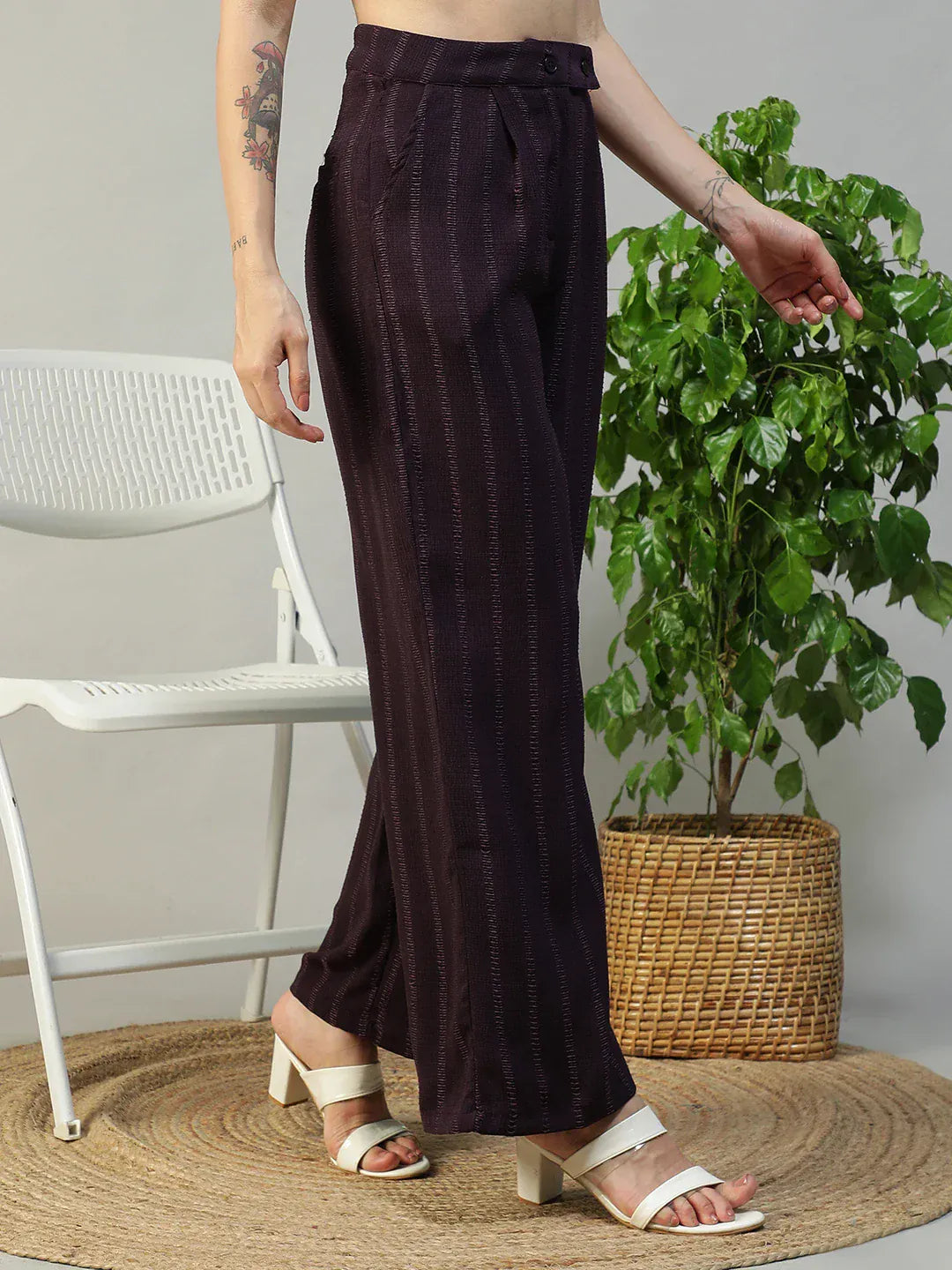 Purple Straight Pant