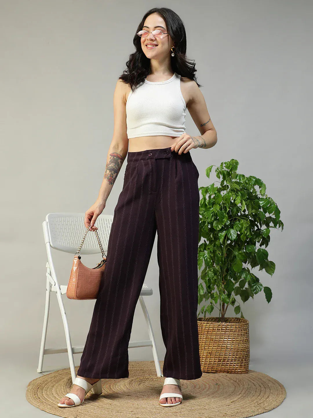Purple Straight Pant