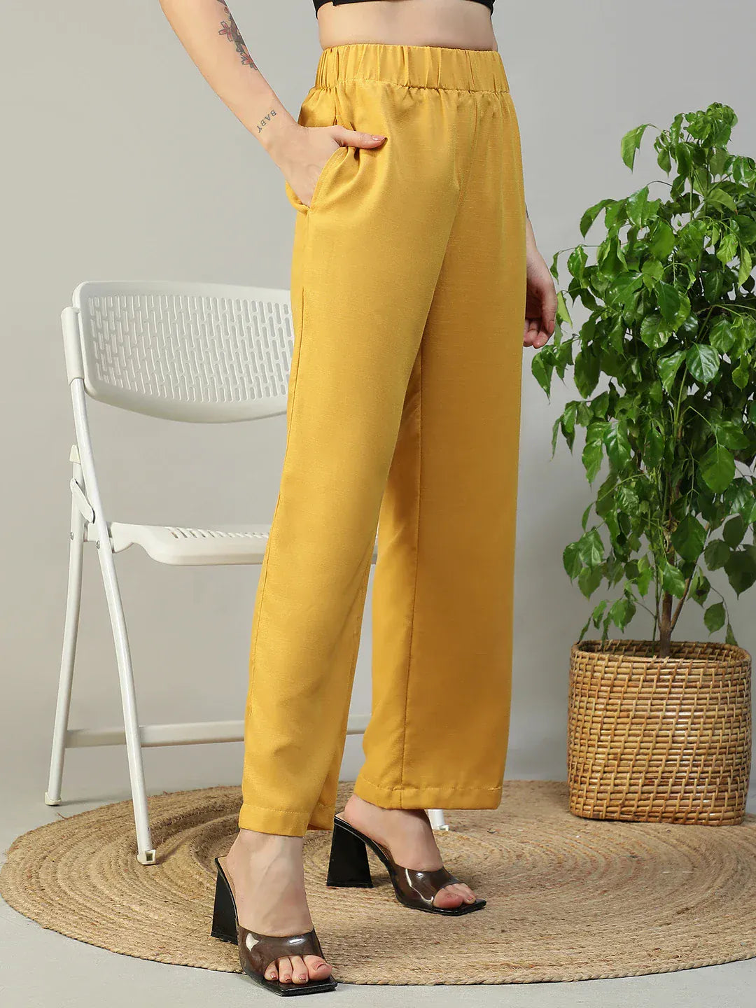 Yellow Straight Pant