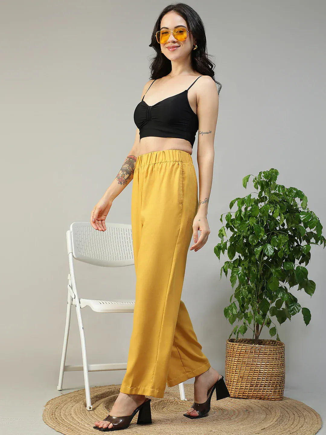 Yellow Straight Pant
