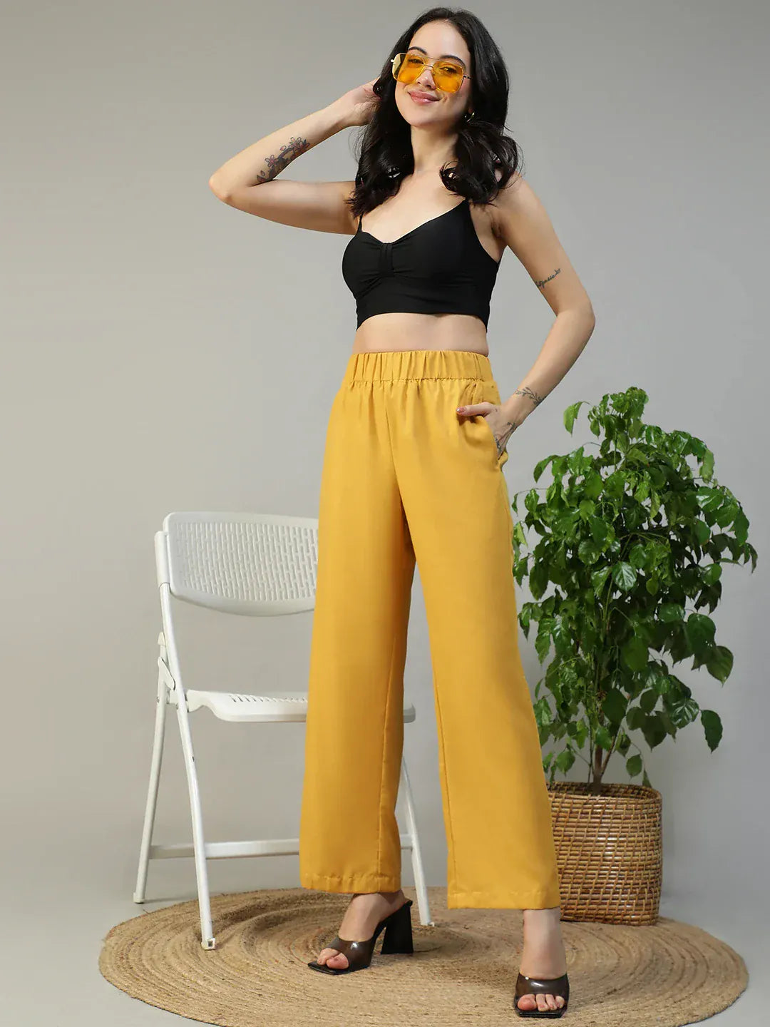 Yellow Straight Pant