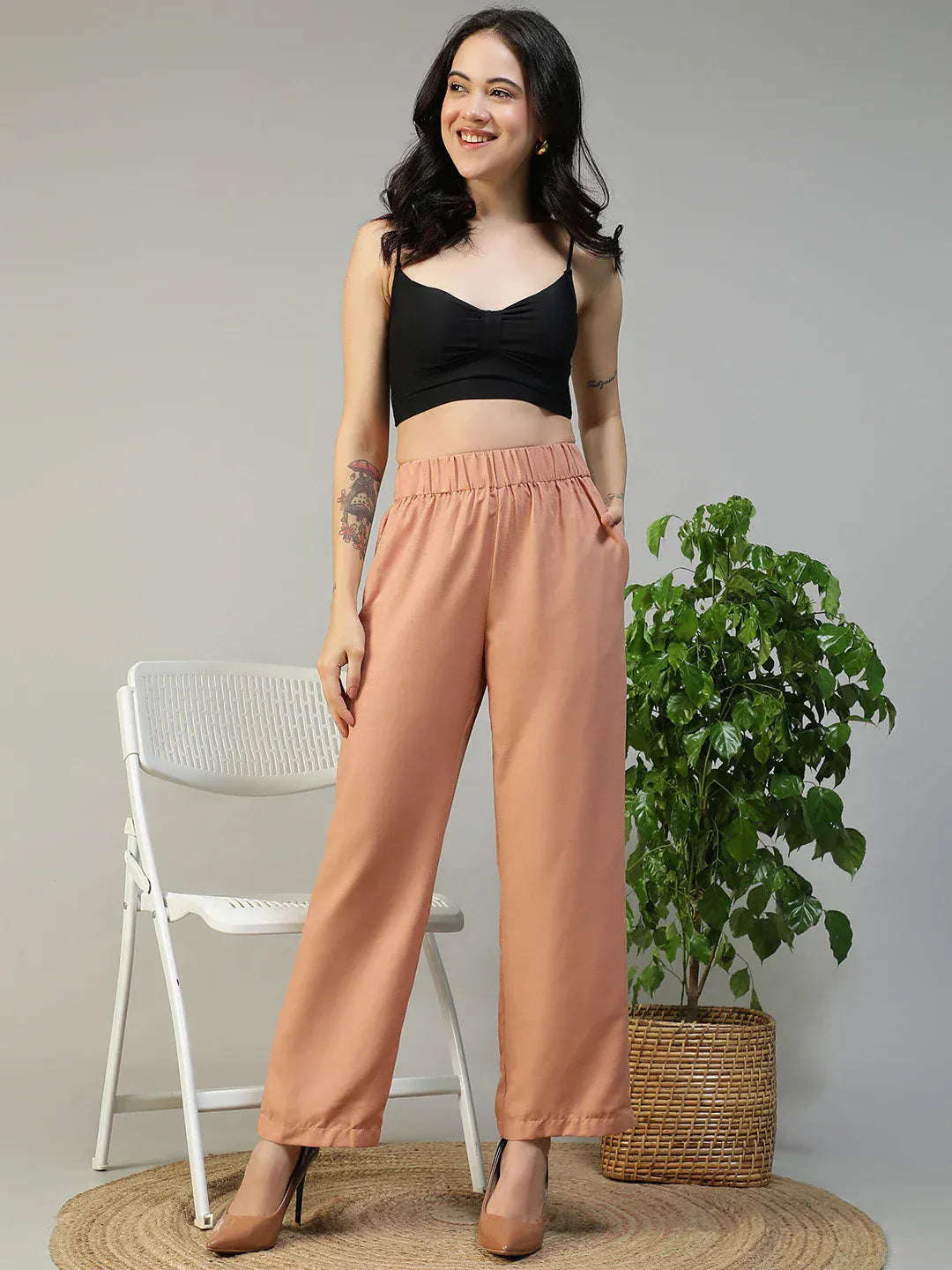 Peach Straight Pant