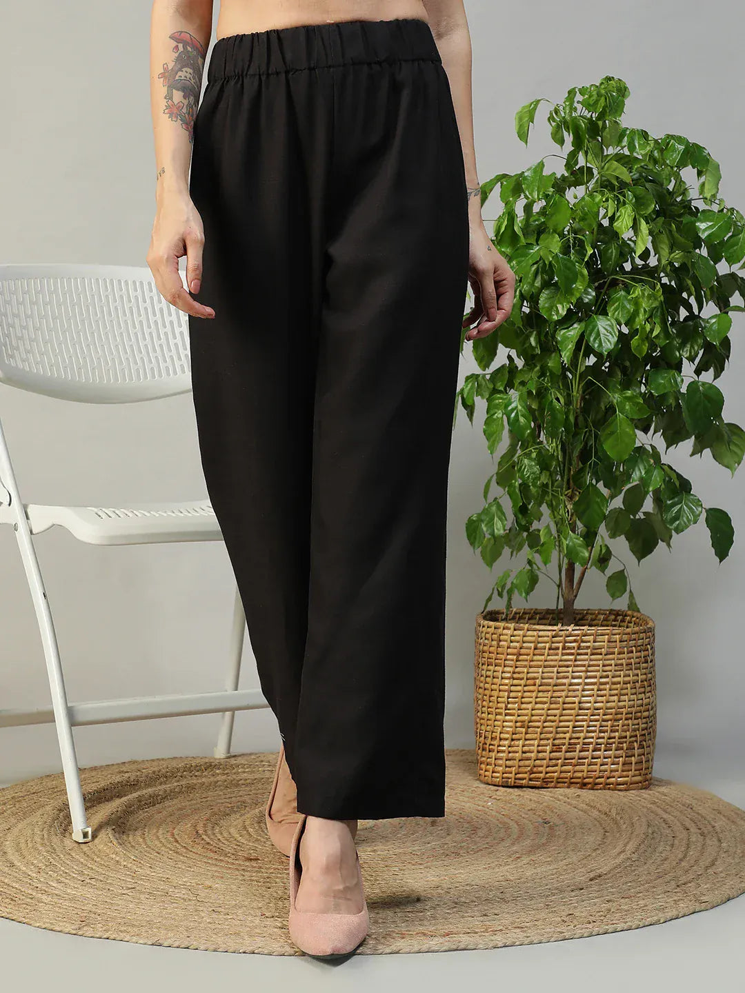 Black Straight Pant