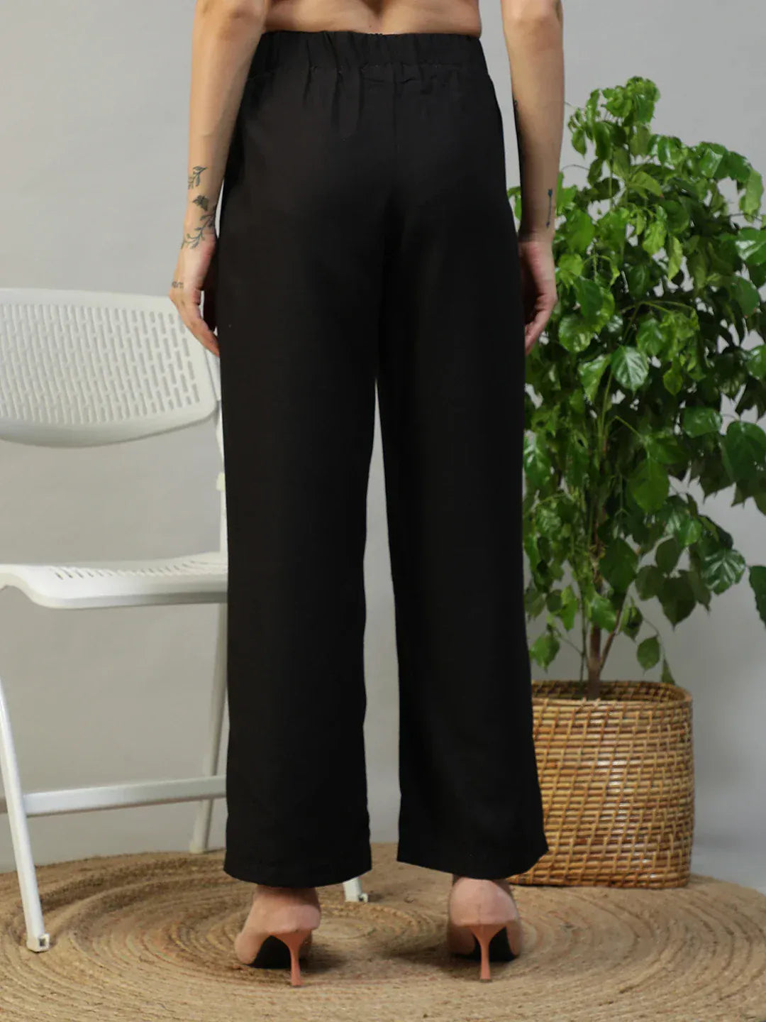 Black Straight Pant