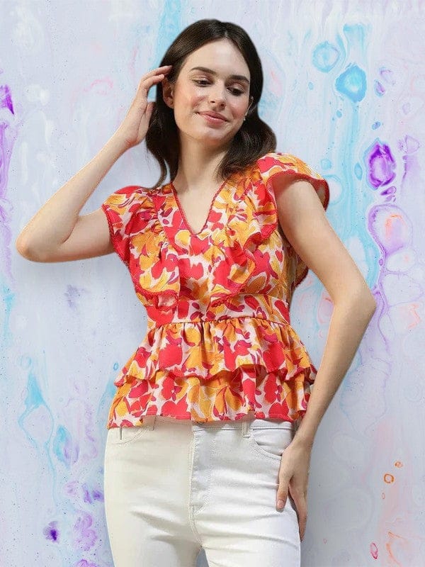 Multicolor Floral Print Top
