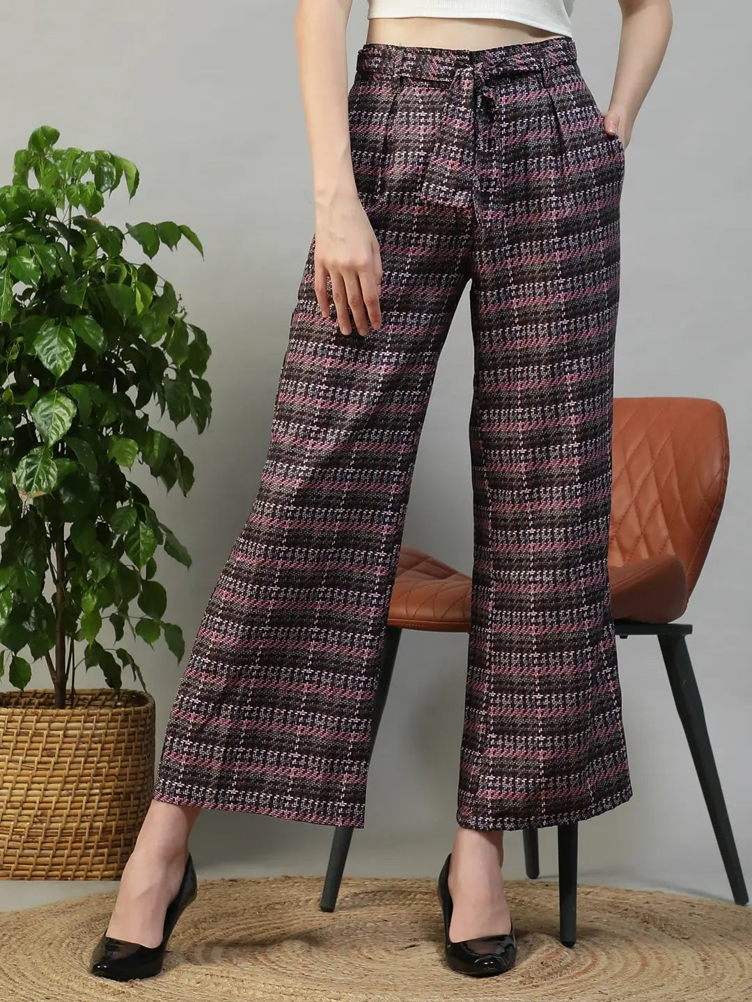 Purple Check Pant