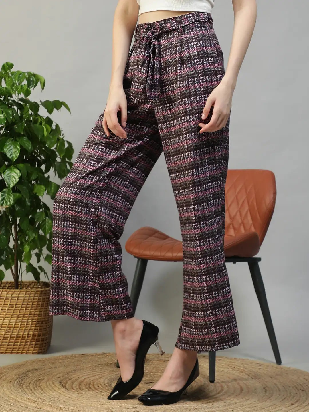 Purple Check Pant