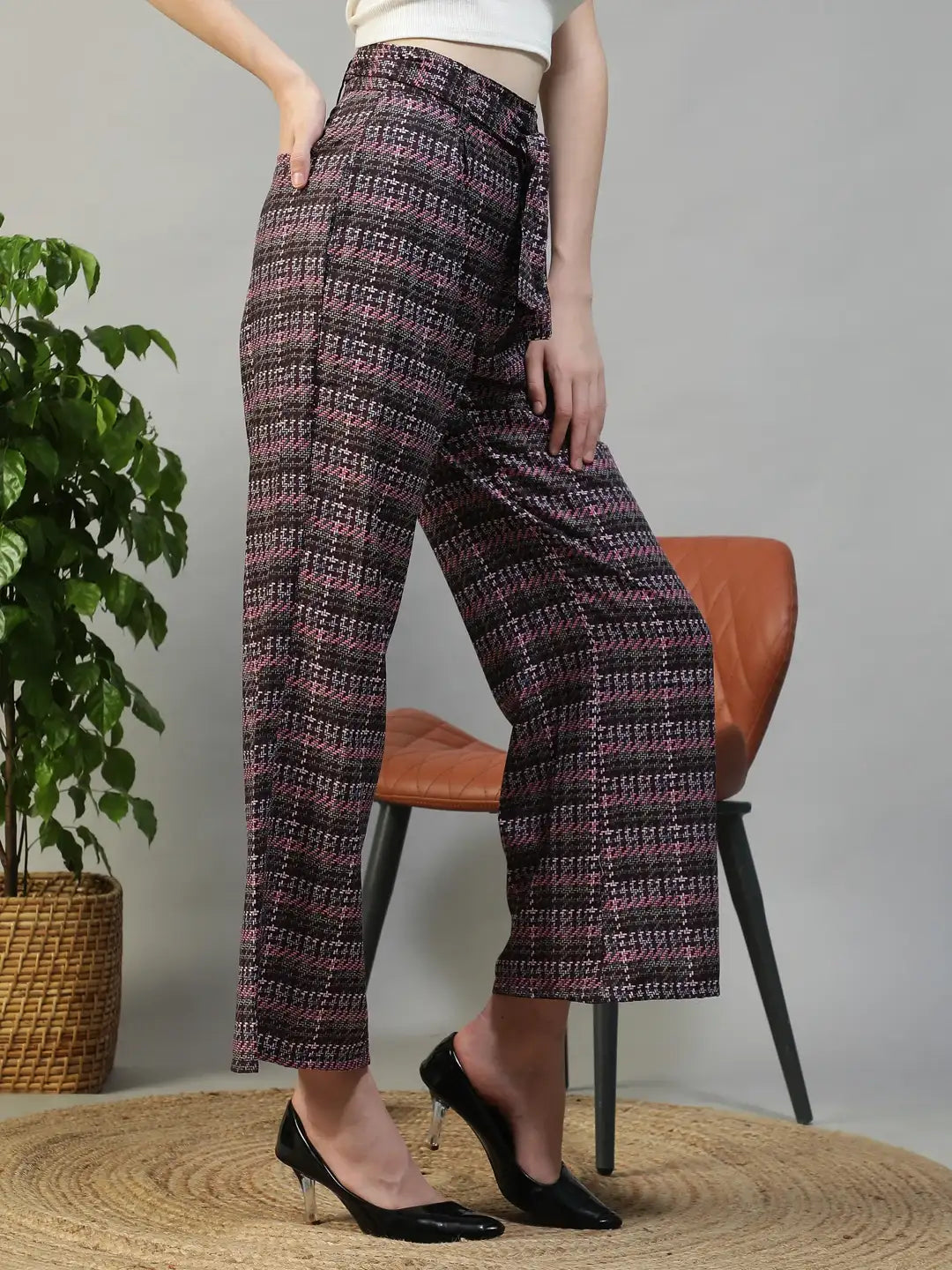 Purple Check Pant