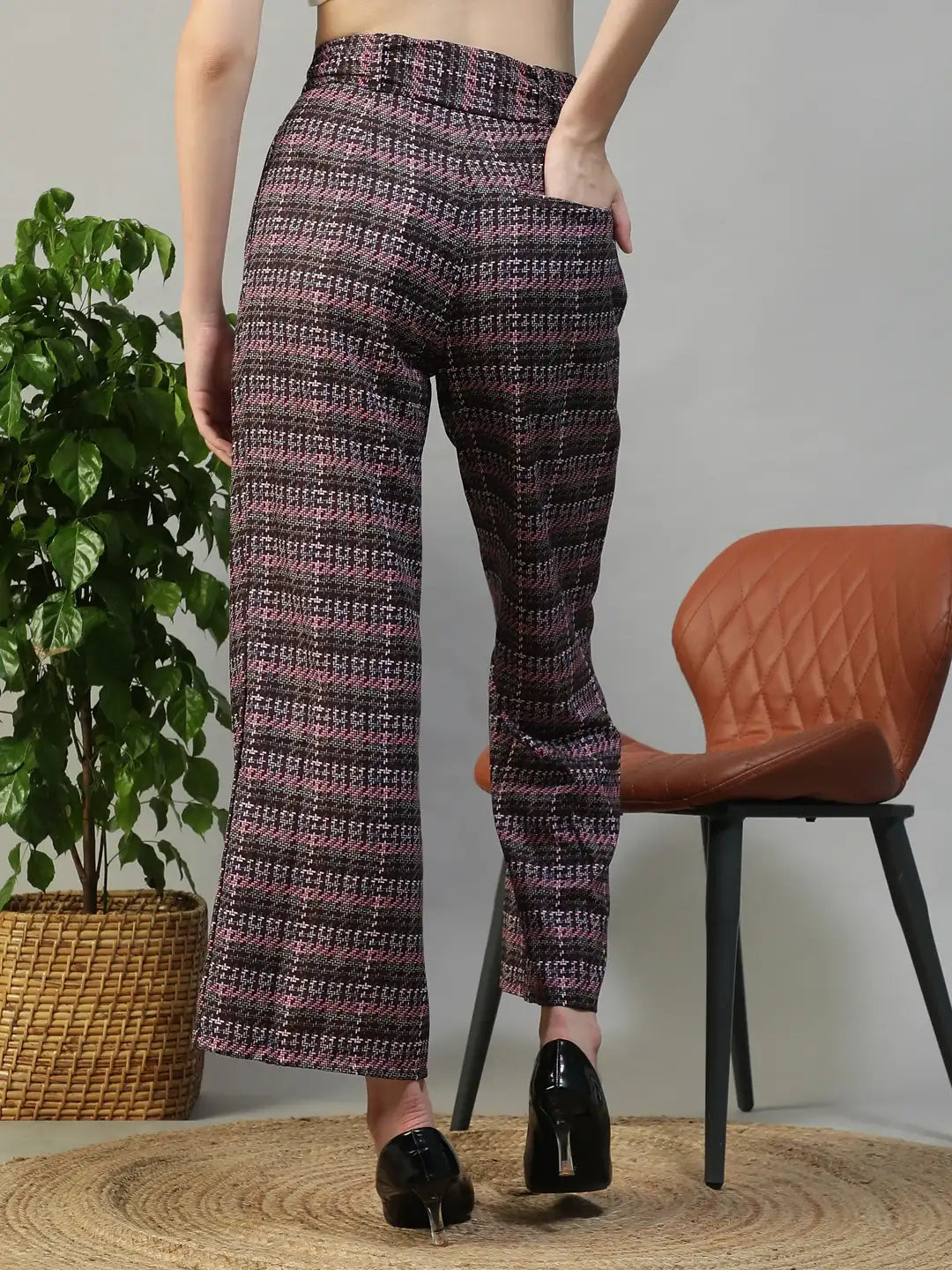 Purple Check Pant