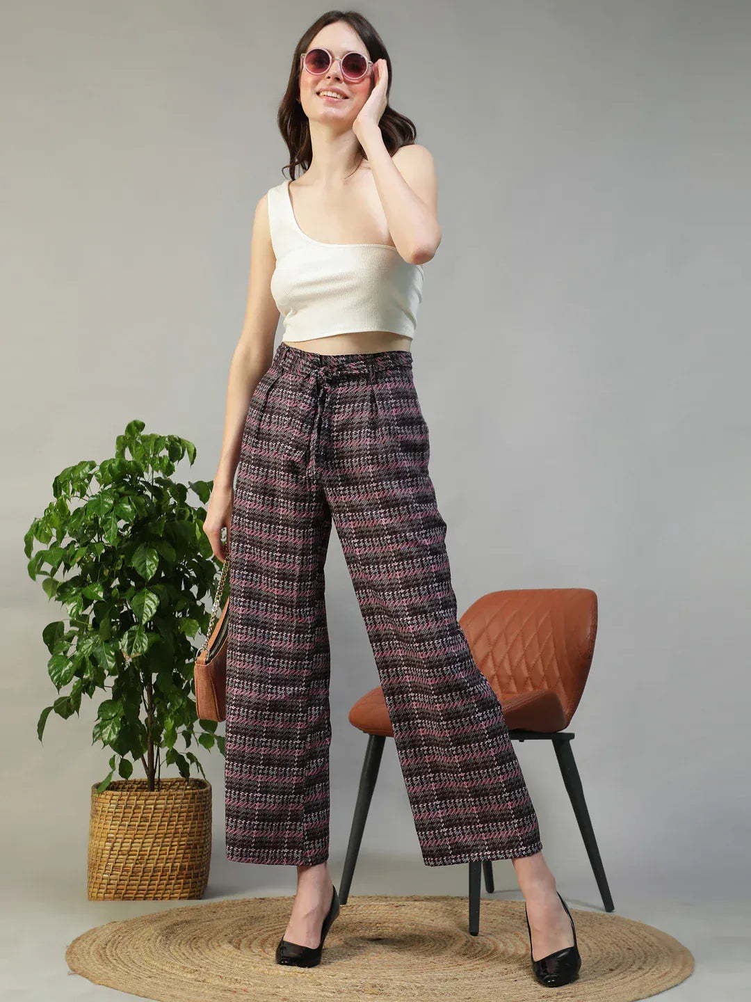 Purple Check Pant