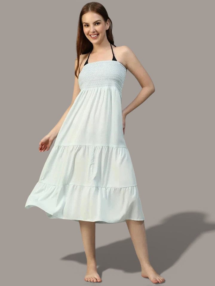 Blue Cotton Beachwear Dress