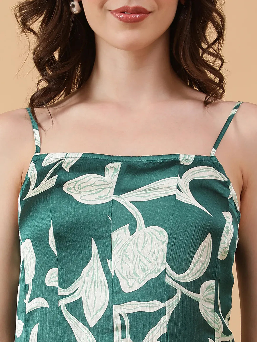 Women Green Floral Print Dress